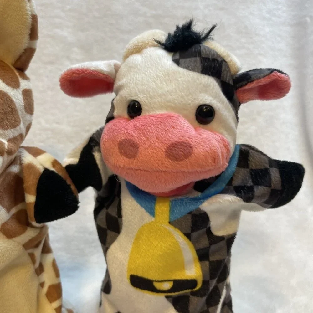 2‎ Piece Puppet bundle Giraffe & Cow Plush Playtime